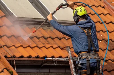 Démoussage et hydrofuge de toiture au Perréon